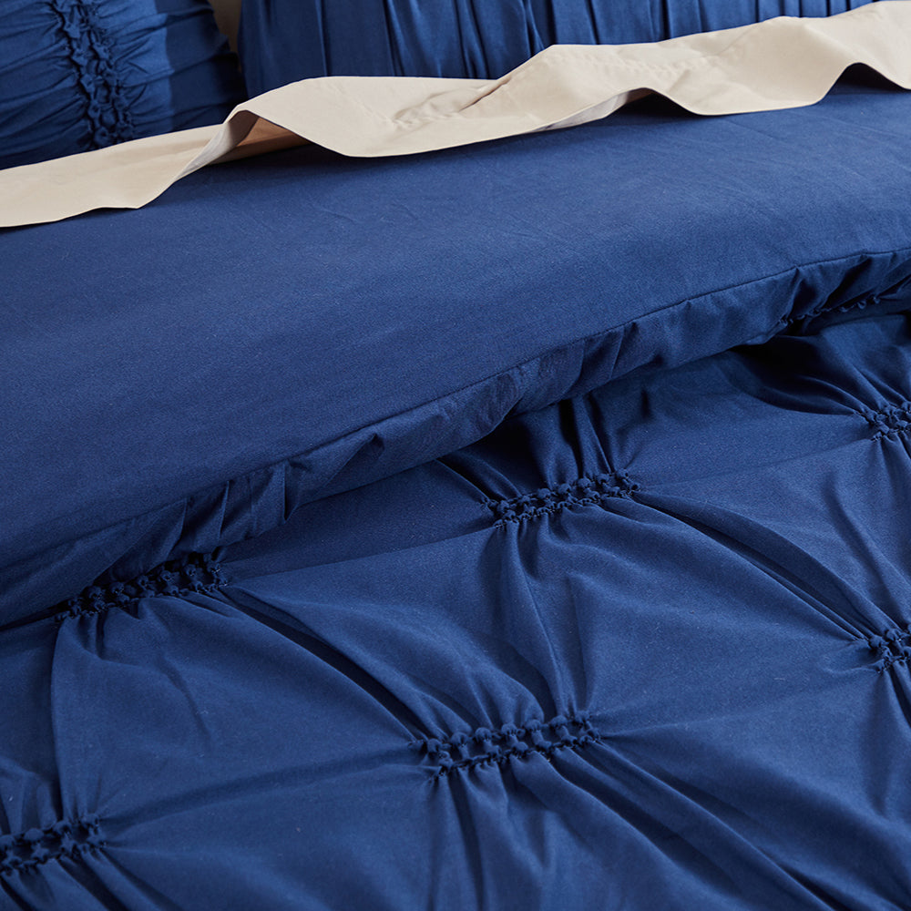 Luxurious Super King Arran Indigo Quilt Cover Set