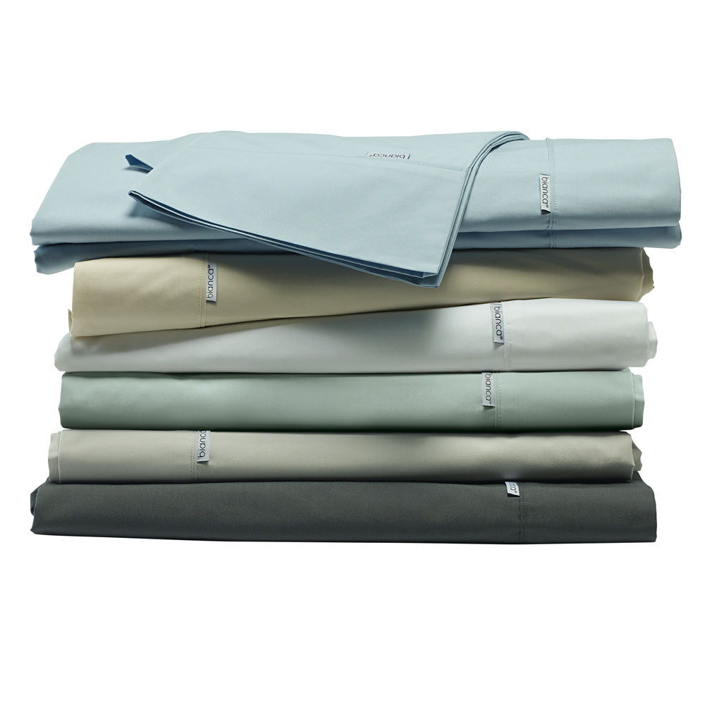 Heston King Bed 300TC 100% Cotton Percale Sheet Set in Sage