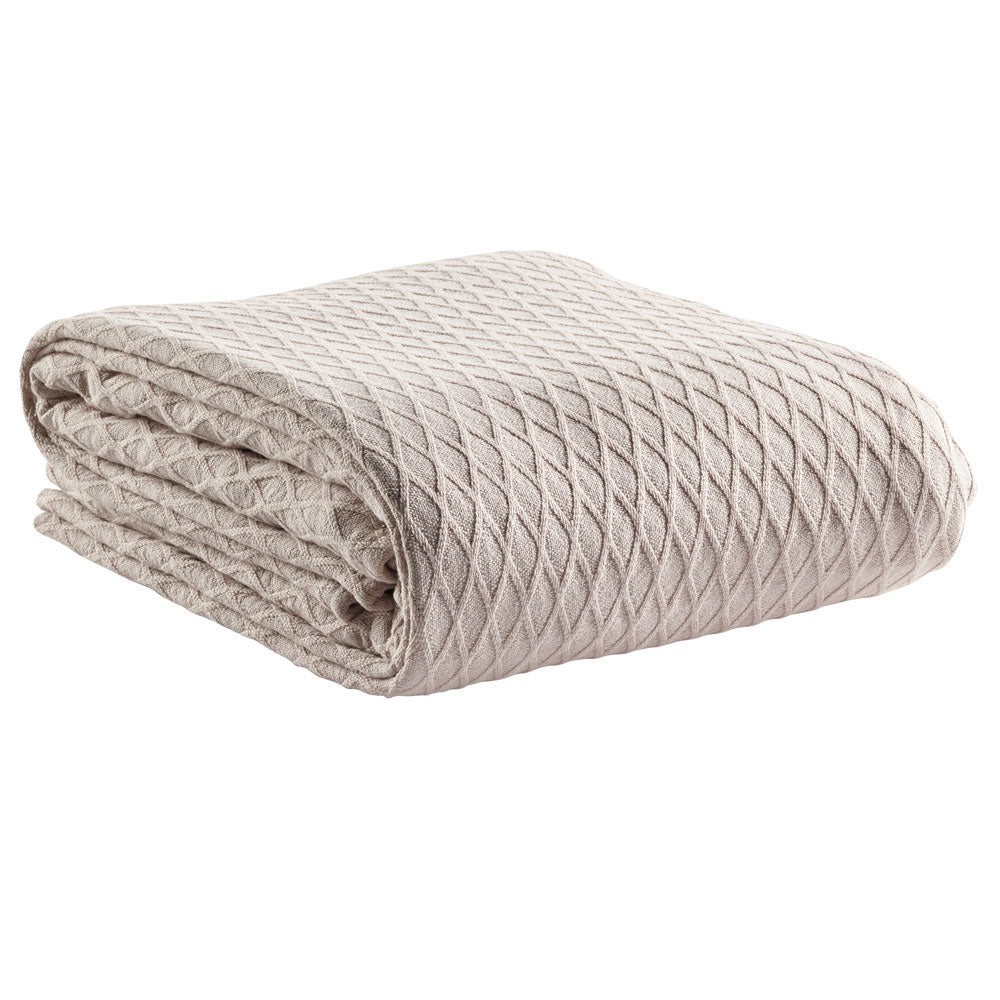 Gosford Stone Soft 100% Cotton Blanket for Queen or King Size Beds