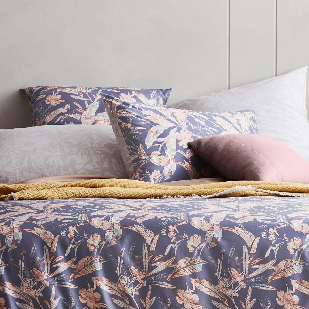 Sheridan Lissoni Ink King-Size Bed Quilt Cover Set with Modern Floral Design