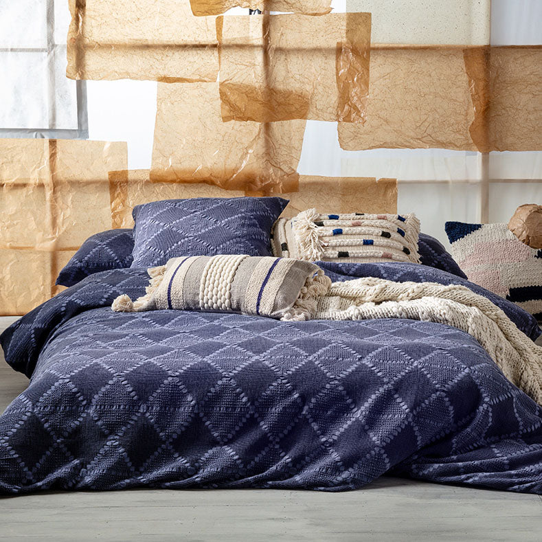 European-style Orion Blue Pillowcase for a Modern Denim Look