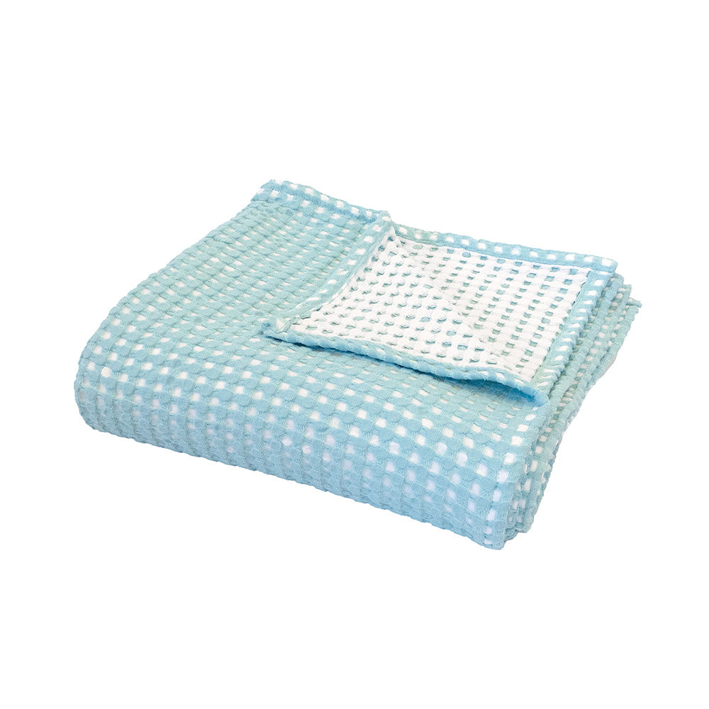 Luxurious Two - toned Reversible Dora Aqua Waffle Throw