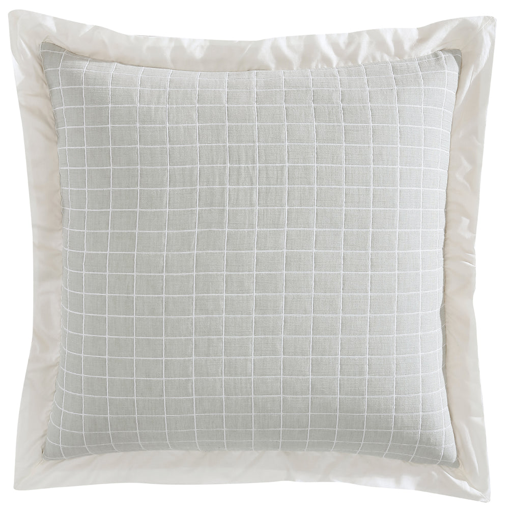 Kingston Moss European Pillowcase with Contrasting Tailored Flange for All - Round Appeal