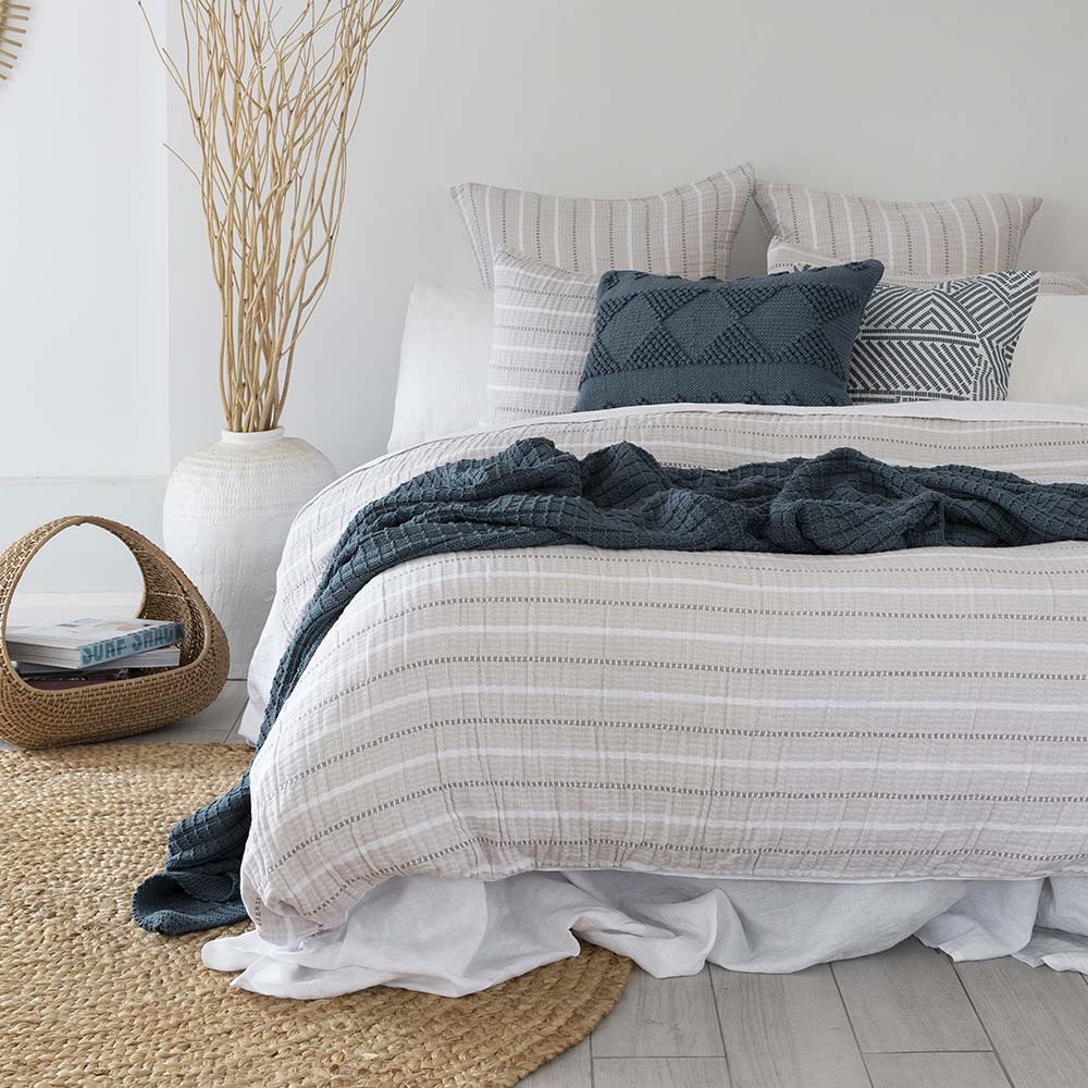 Single Bed Size Donnelly Taupe Quilt Cover Set for a Classic Bedroom Decor