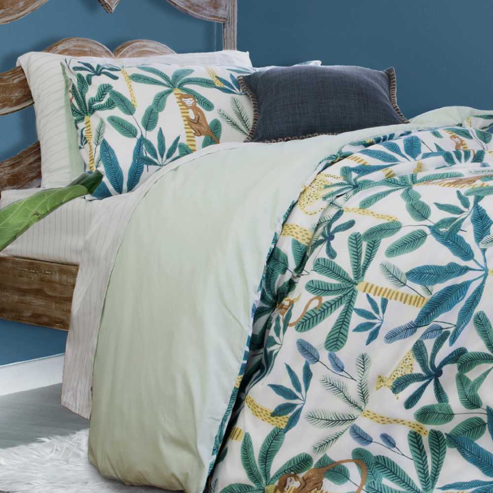 Double Bed Jelly Bean Kids Reversible Wild Chambray Quilt Cover Set