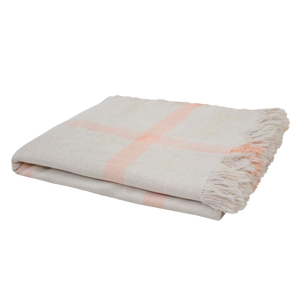 Stylish Stewart Papaya Cotton Throw with Fringe in Modern Colors