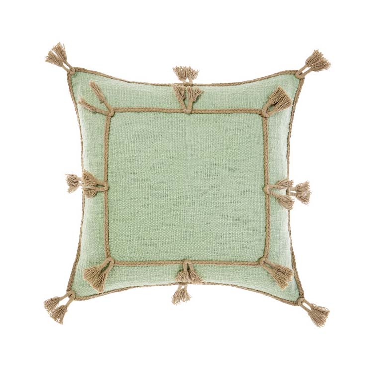Gorgeous Linen House Hannah Mint Square Filled Decorative Cushion