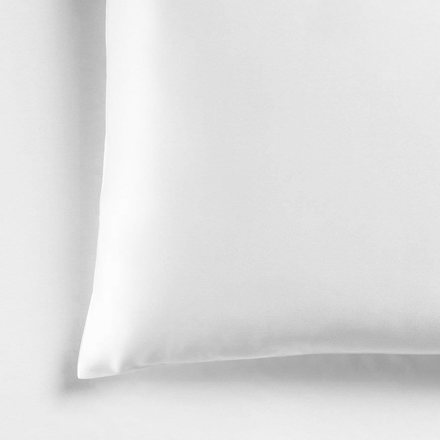 Luxurious Satin White Long Single Bed Sheet Set for a Silky Sleep