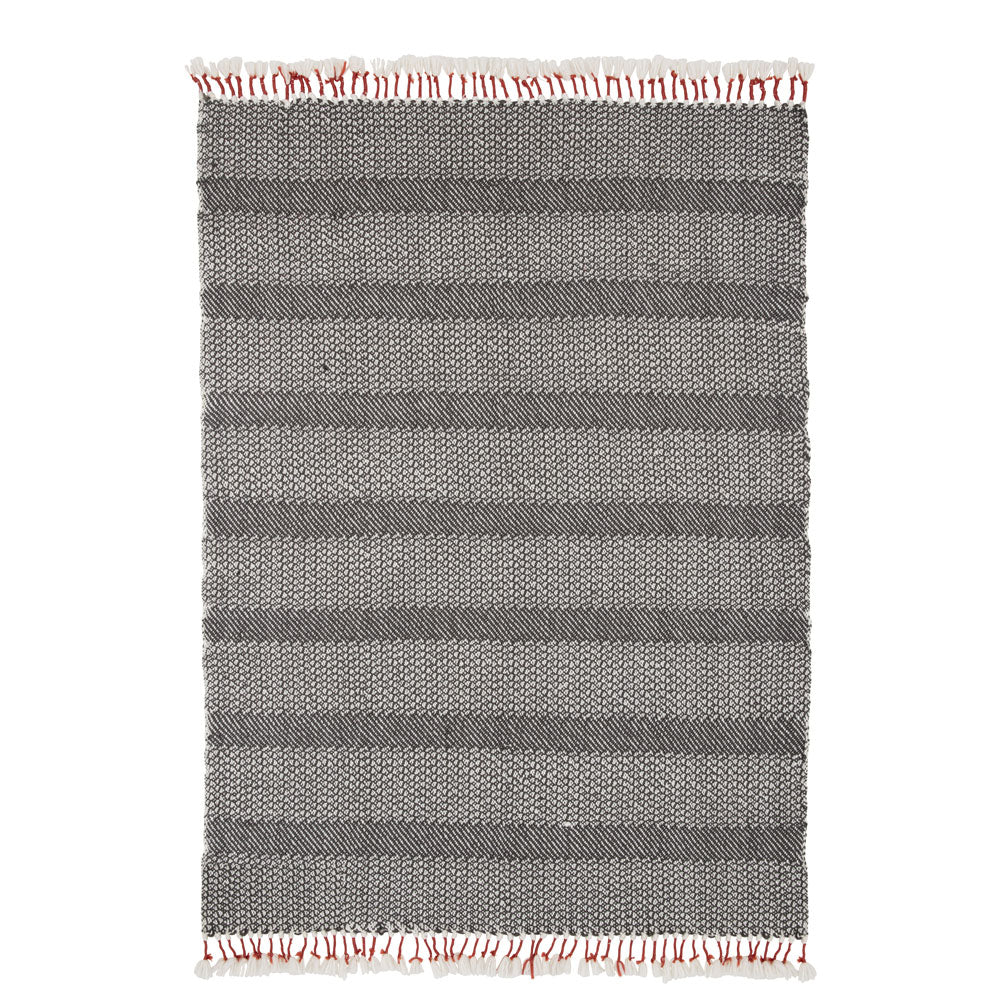 KAS Matty Multi-colored Bohemian Throw Blanket with Rust-colored Corded Tassel Fringe