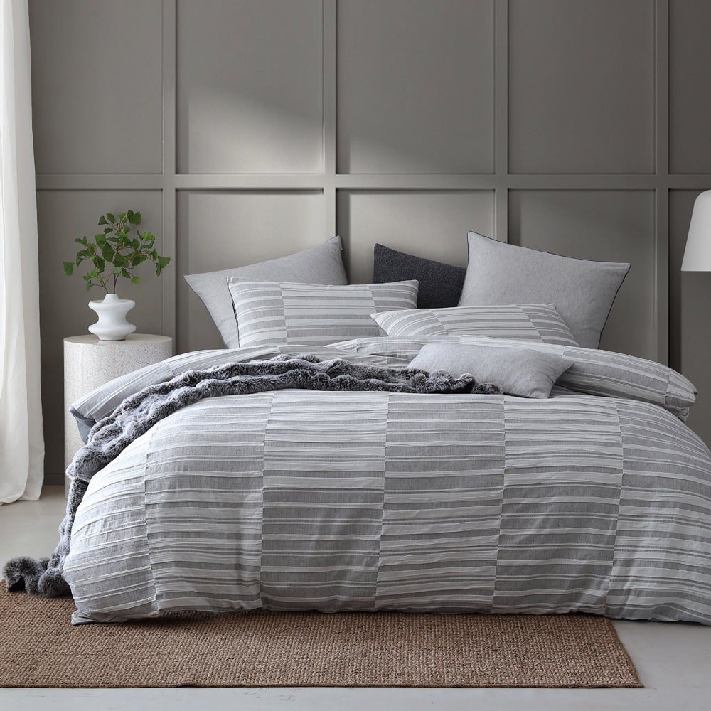 Platinum Logan and Mason Balmoral Ash Queen - Sized Bed Quilt Cover Set for a Stunning Bedroom Decor