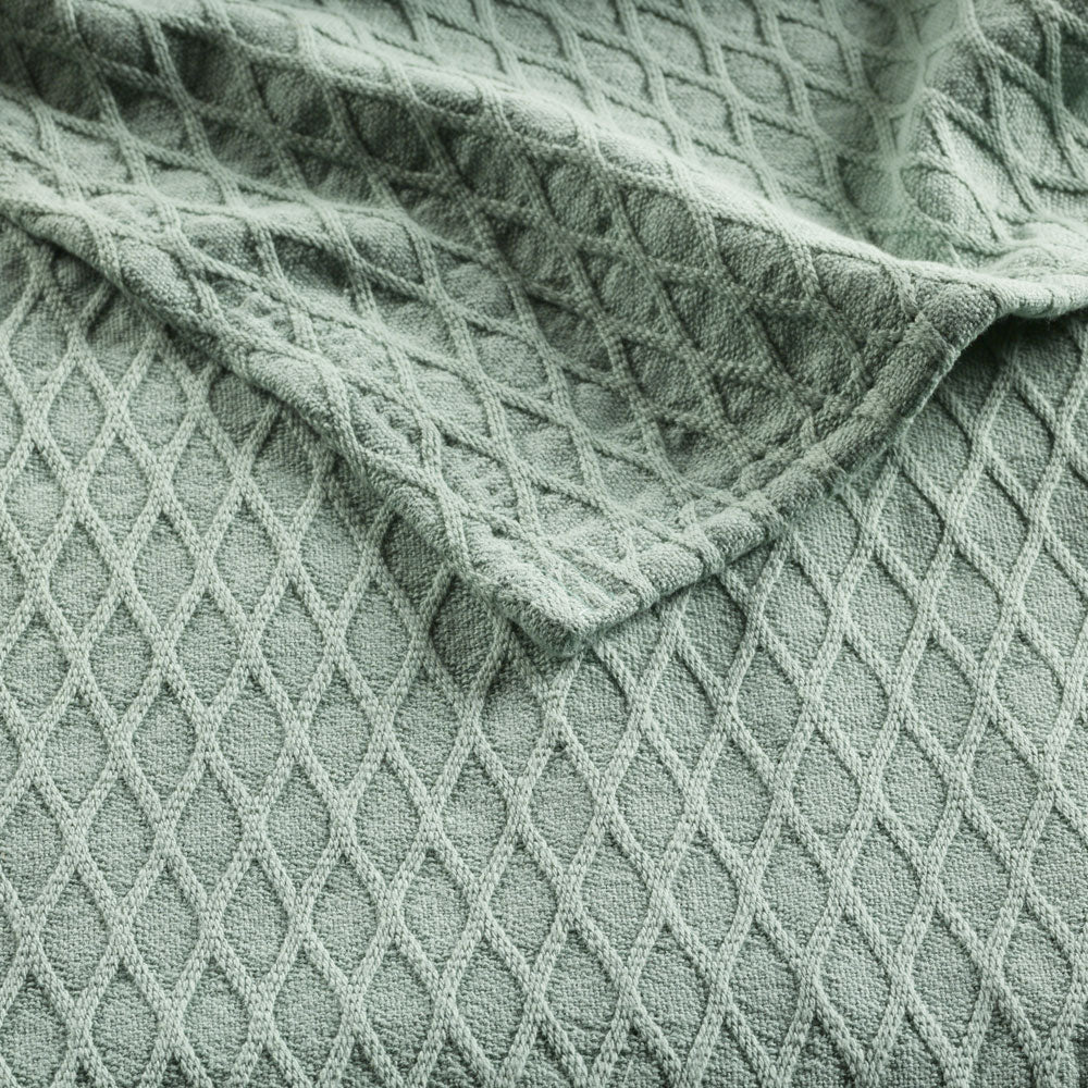 Gosford Sage Super King 100% Soft Cotton Blanket