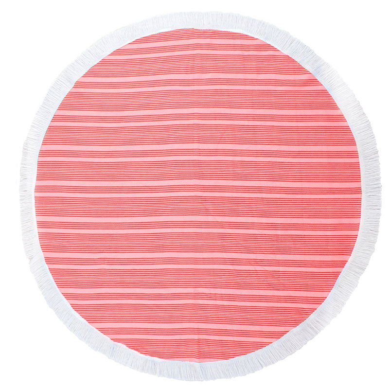 Super Soft and Quick-Drying Express Horizon Coral Round Lightweight Beach Towel