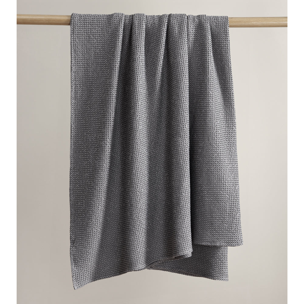 Urban Waffle Style Bed Blanket in Charcoal Color Suitable for Queen or King Size Bed