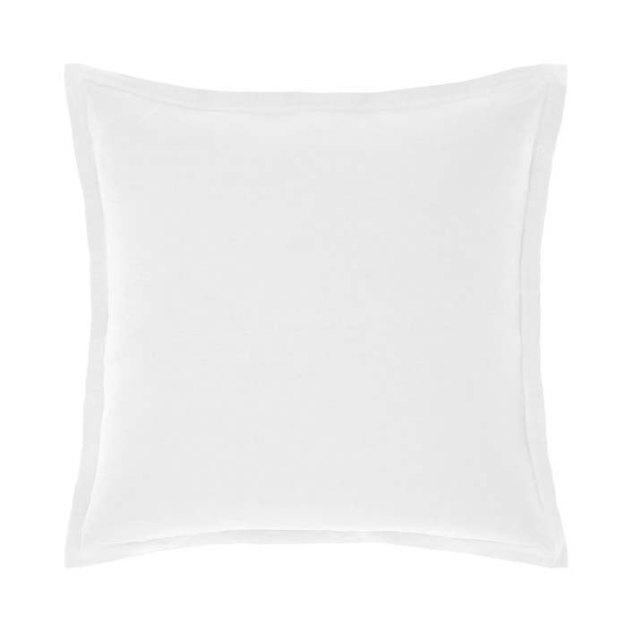 All - Season Nimes White Pure Linen Square Filled Decorative Cushion