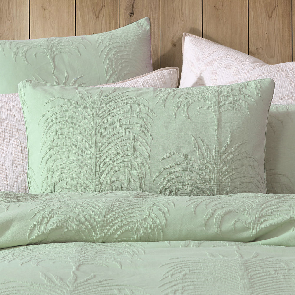 Tropicana Sage Queen - Sized Bed Quilt Cover Set by Platinum Logan and Mason