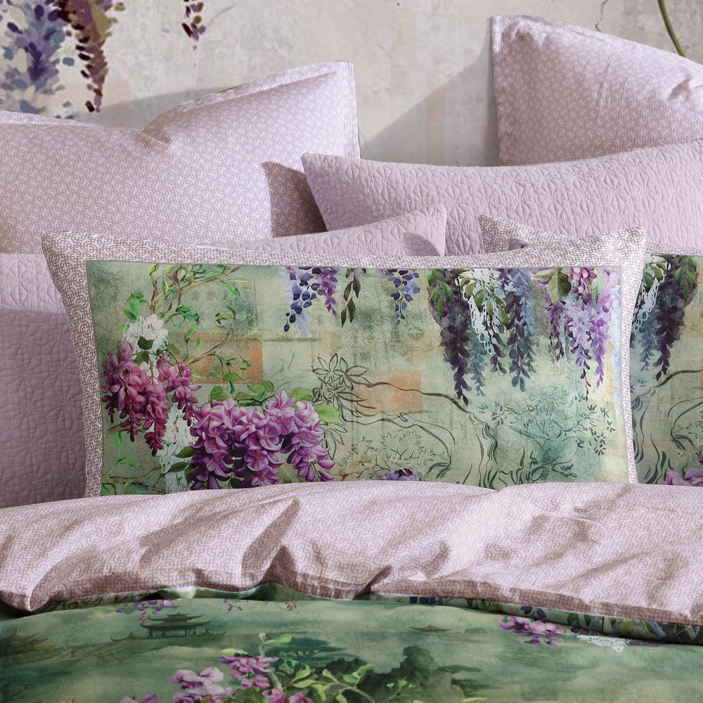 Logan and Mason Miko Super King-sized Japanese-inspired Wisteria Quilt Cover Set
