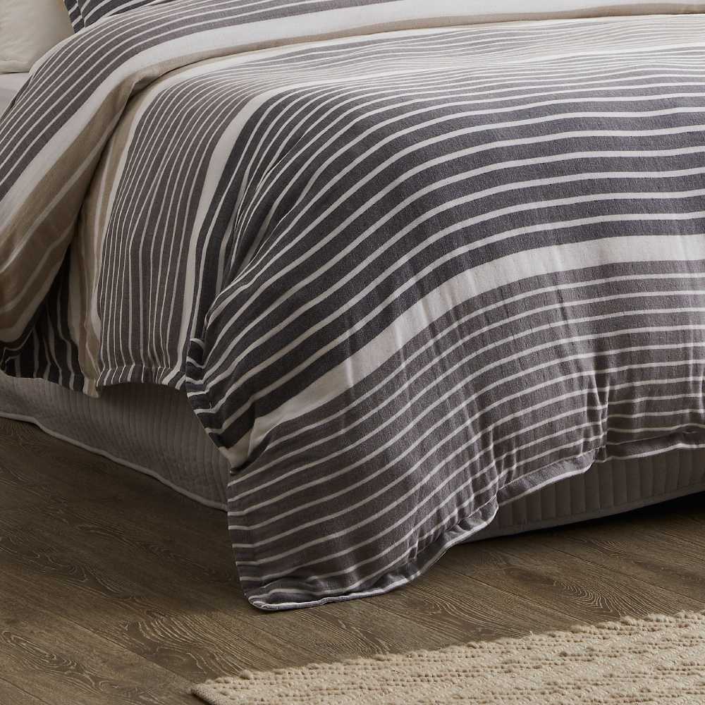 Kalan 100% Cotton Natural Queen - Sized Quilt Cover Set for Summer Bedroom