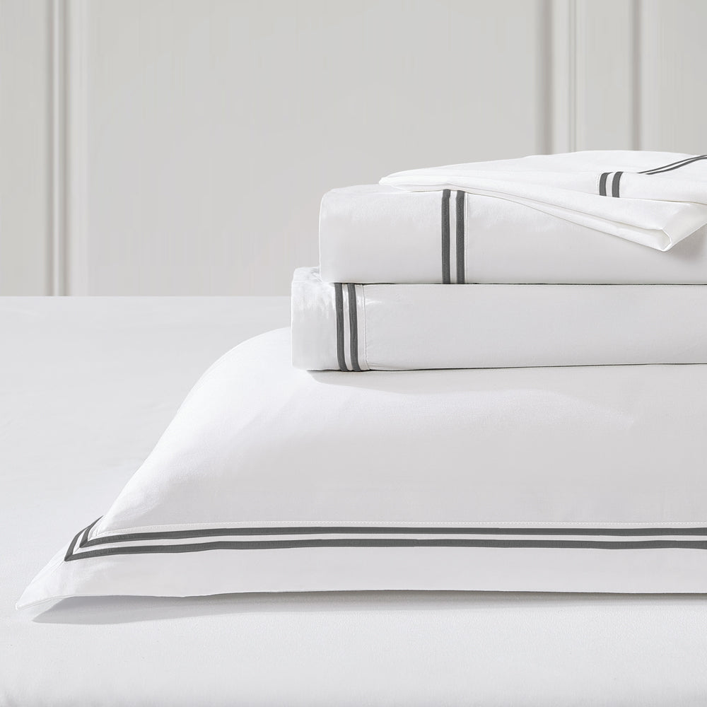 Luxurious Santiago Charcoal King Bed Sheet Set with 50cm Dimensions