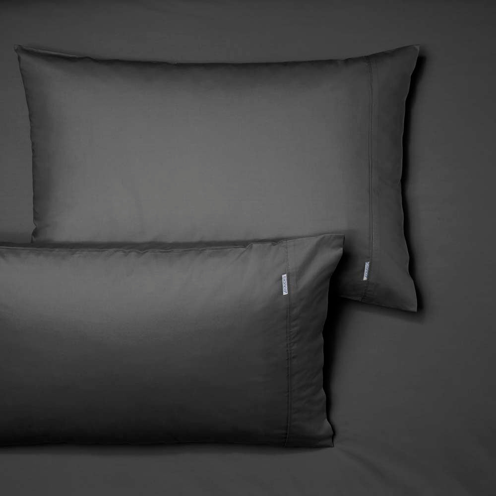 Heston King Single Bed 100% Cotton Percale Fitted Sheet and Pillowcase Combination Set with 300 Thread Count in Charcoal Color