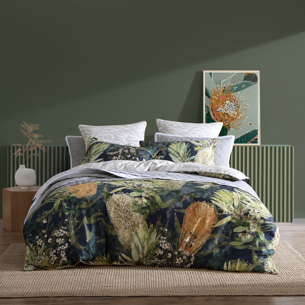 Logan and Mason Kiera Super King Size Green Quilt Cover Set for a Stylish Bedroom Decor