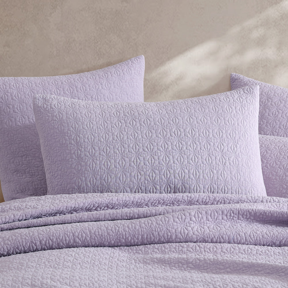 2-Pack Kayo Lilac Pillowshams with Contemporary Design