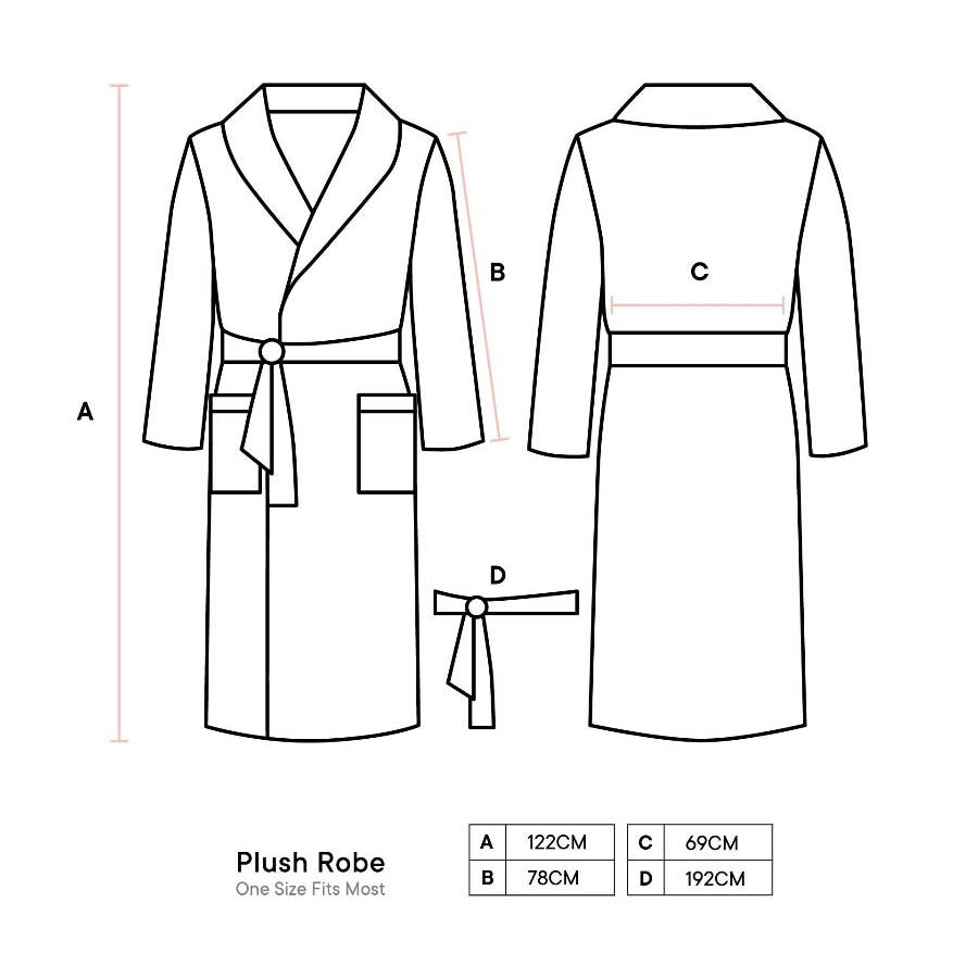Luxurious Charcoal Plush Bathrobe - One Size Fits Most Adults