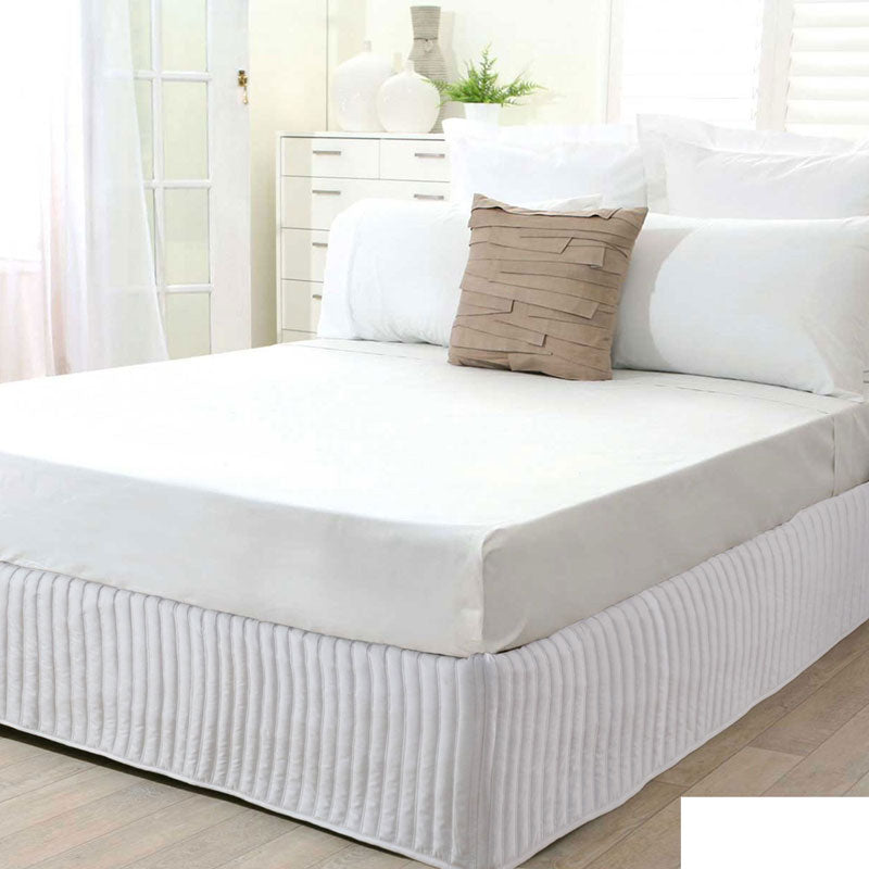 Single Bed White Quilted Valance for a Luxurious Bedroom