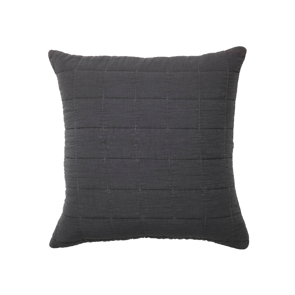 Bianca Modern Geraldton Coal Colored Square Filled Decorative Cushion for Bedroom