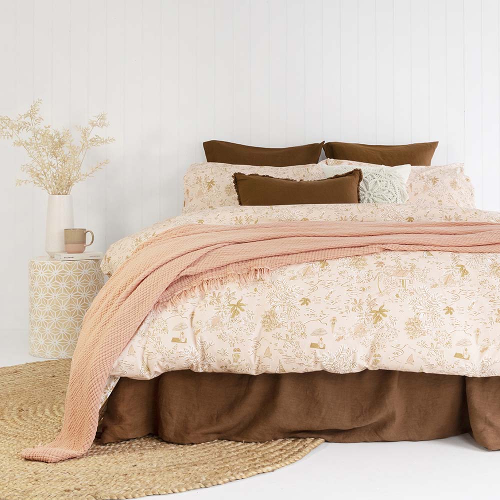 Bambury Paradise Enzyme-Washed Cotton Quilt Cover Set for Queen Size Bed