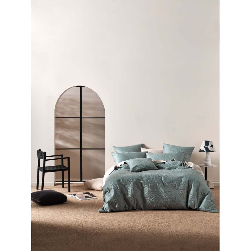 Isadora Petrol Queen-Sized Bed Quilt Cover Set - Vintage Safari Glam Bedding