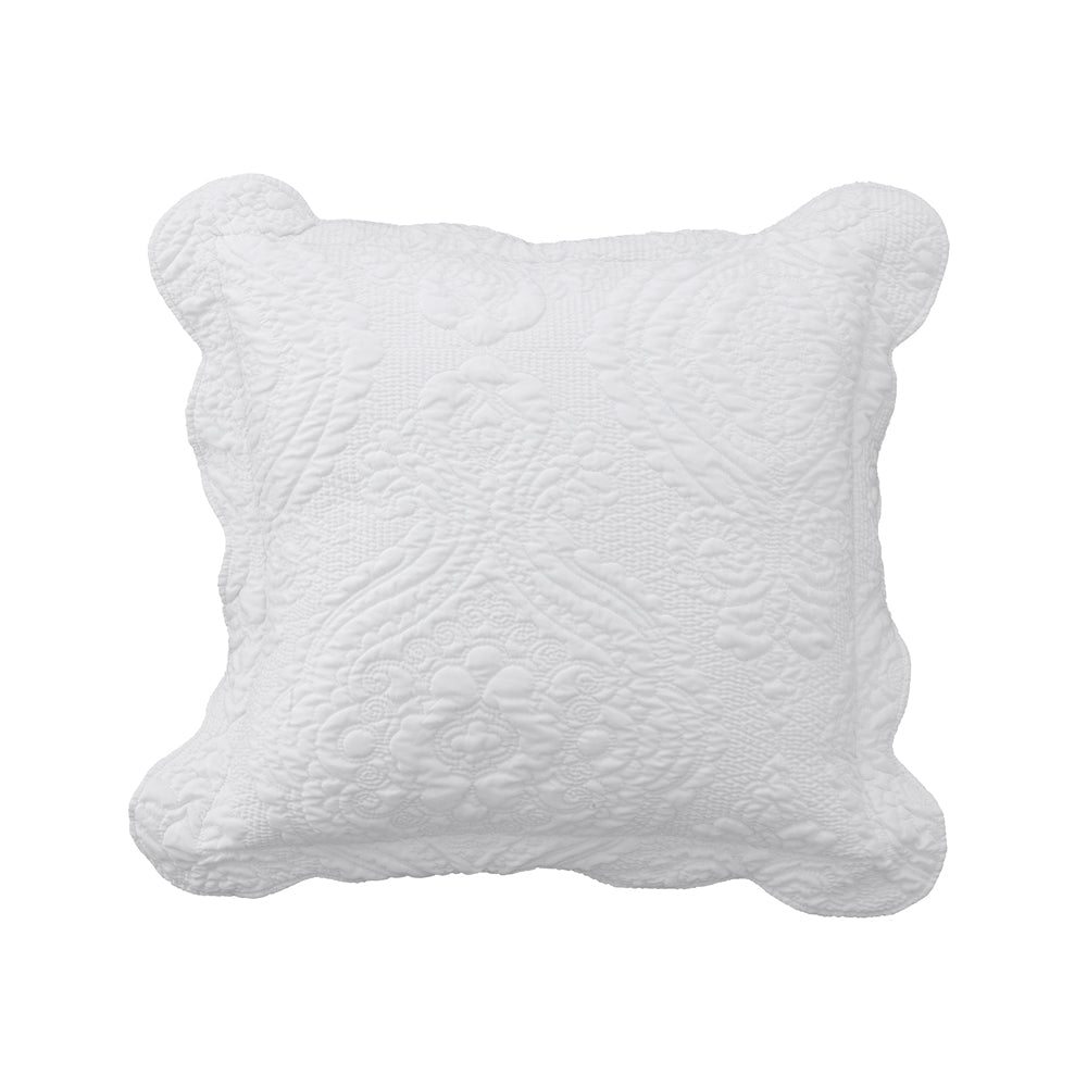 Elegant White Square Cordelia Filled Decorative Cushion