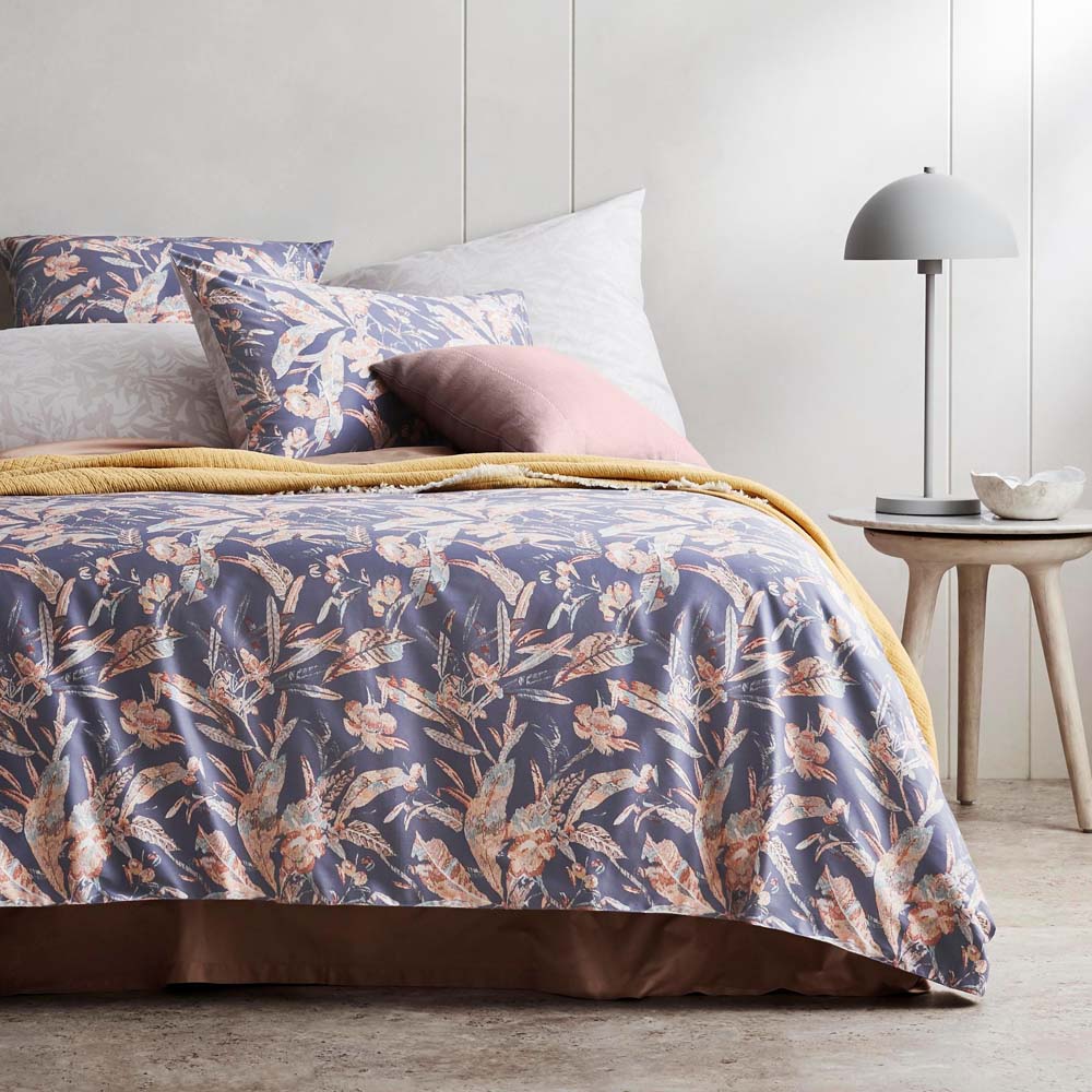 Sheridan Lissoni Ink King-Size Bed Quilt Cover Set with Modern Floral Design