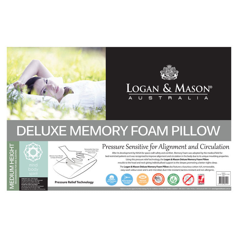 High - Quality Deluxe Memory Foam Pillow Ideal for Side and Back Sleepers