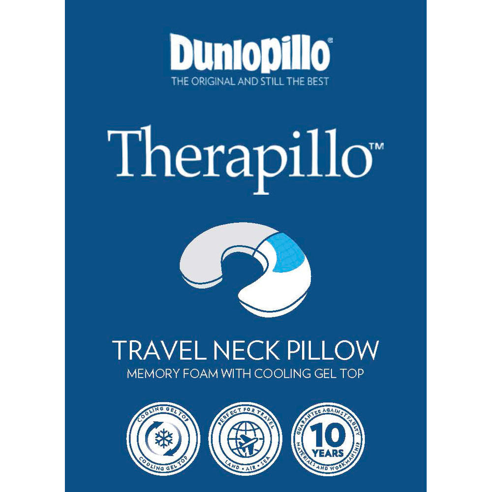 Dunlopillo Therapillo Memory Foam Travel Neck Support Pillow for Ultimate Comfort
