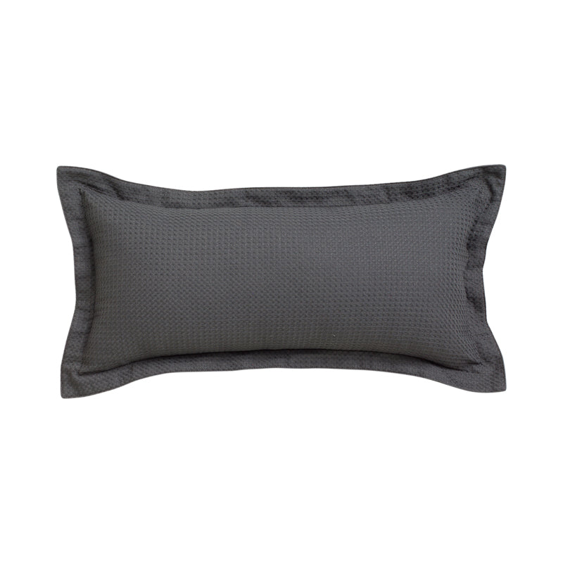 Platinum Logan and Mason's Dark Granite Long Ascot-Style Filled Cushion