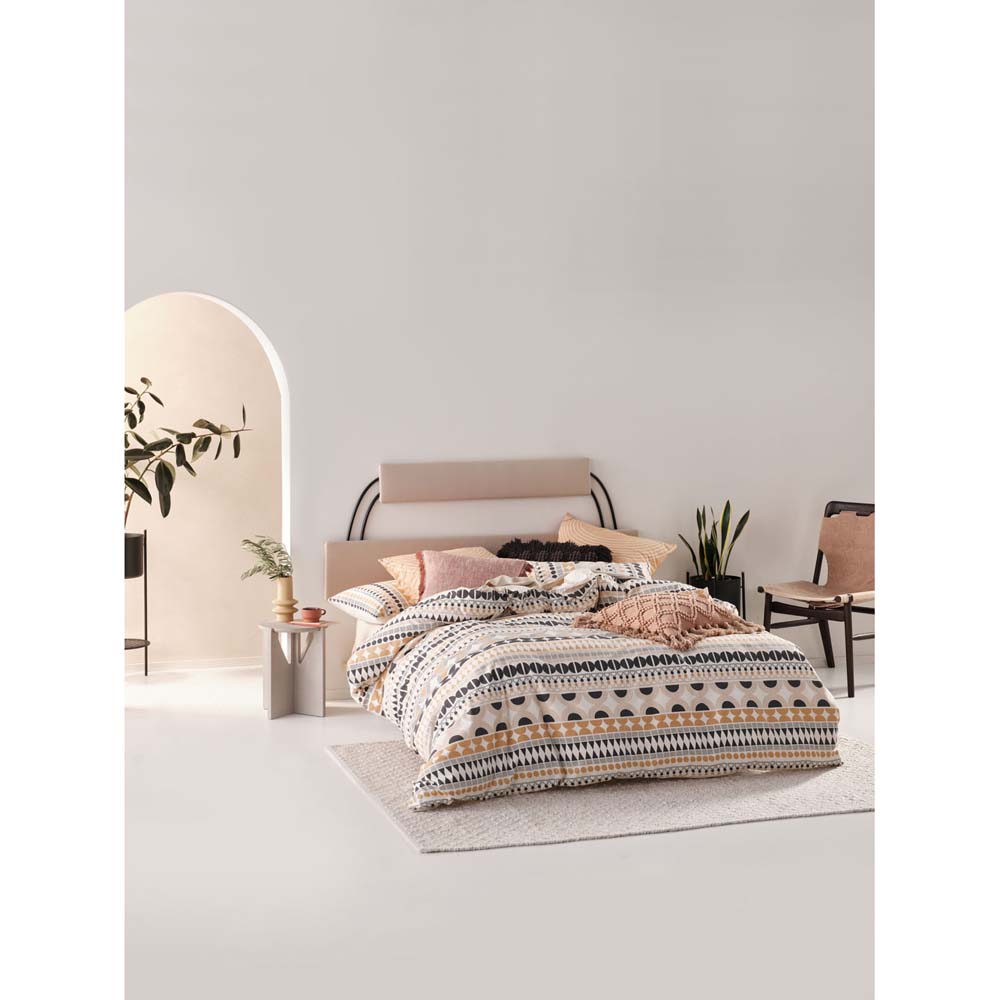 Double Bed Linen House Penina Biscotti Quilt Cover Set for Contemporary and Stylish Bedroom Decor