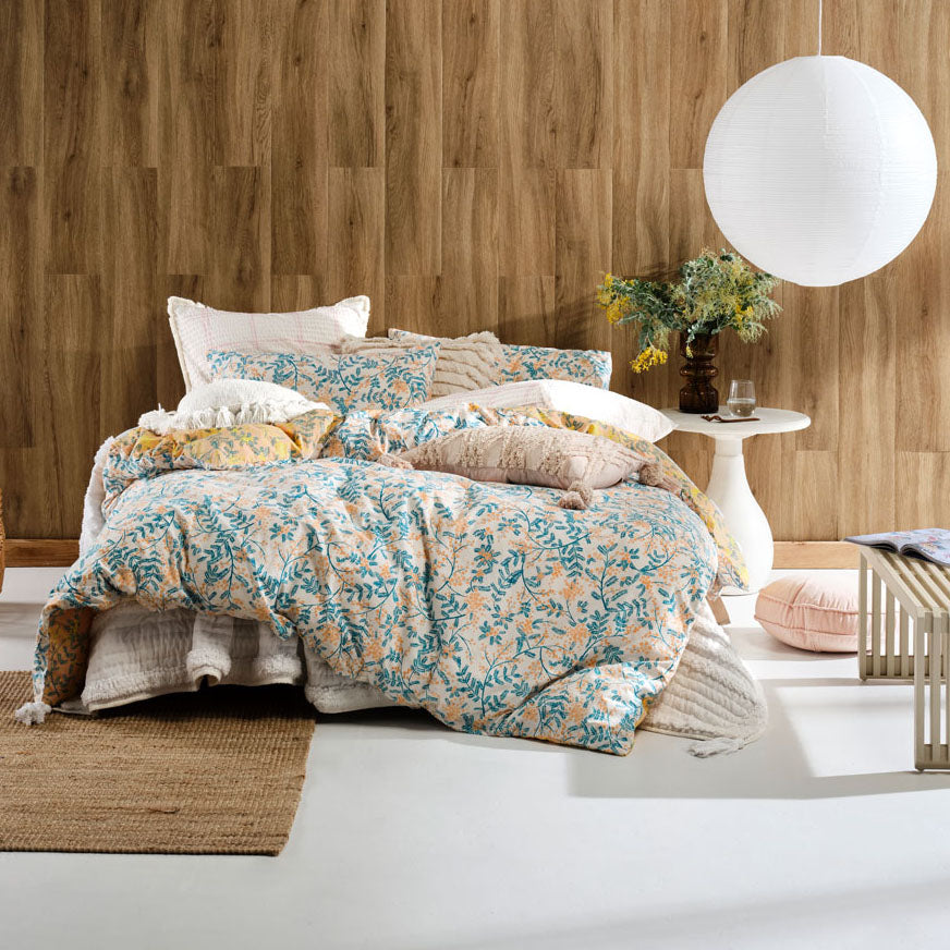 King - Sized Bindi Peach Quilt Cover Set for Linen House Beds