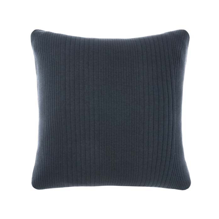 Soft Osmond Slate Square Polyester - Filled Striped Knitted Cushion