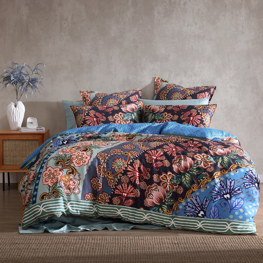 Logan and Mason Bohemian Super King Decorah Quilt Cover Set