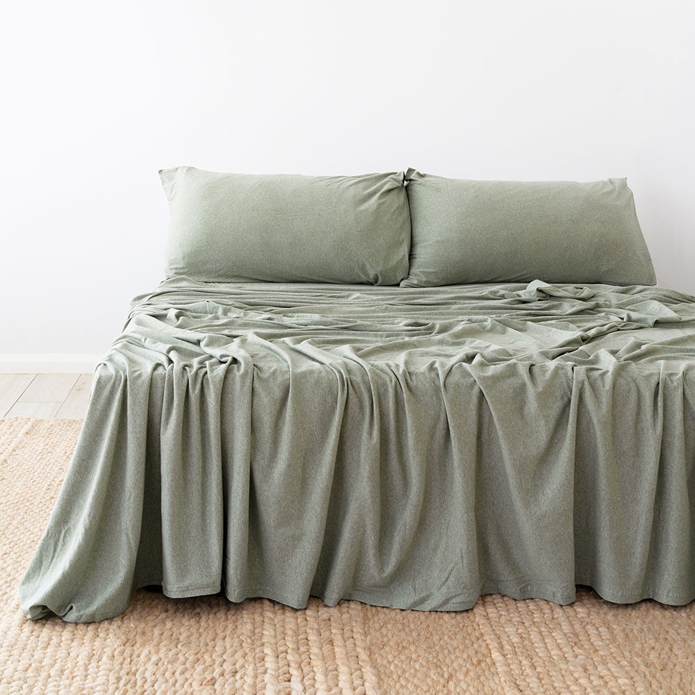 Organic BedT Sage King-Size Bed Sheet Set for All Seasons