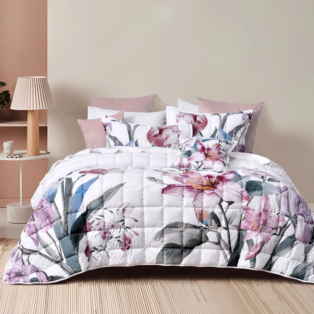 Elegant Carmela White Bedspread Set for King Single Bed
