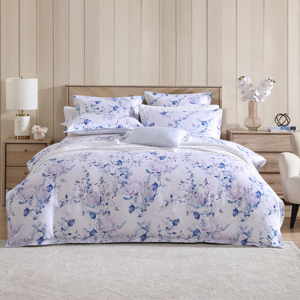 Millicent Chambray Queen Size Bed Quilt Cover Set for a Serene Bedroom Decor