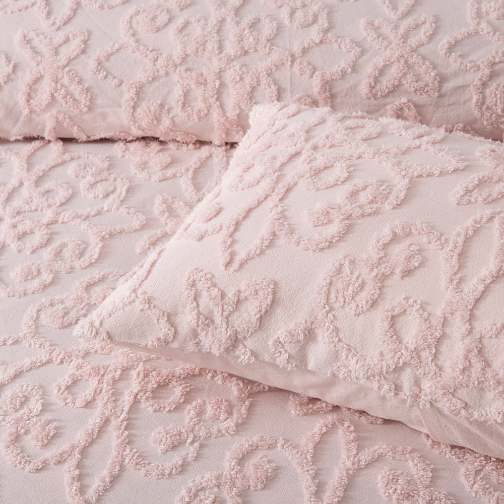 Super King Ella Blush Soft Cotton Bedspread Set
