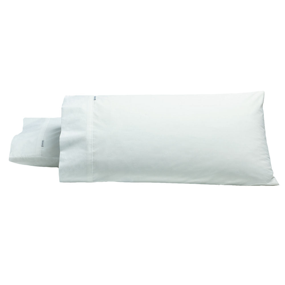 2-Pack Heston King-Size White Pillowcases: 300 Thread Count Cotton Percale