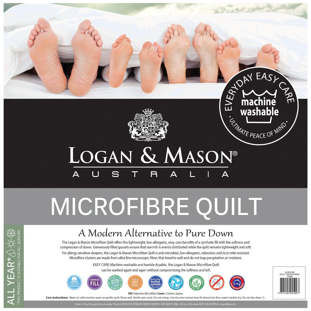 350GSM Double Bed Microfibre Quilt Ideal for Kids and Allergy Sufferers
