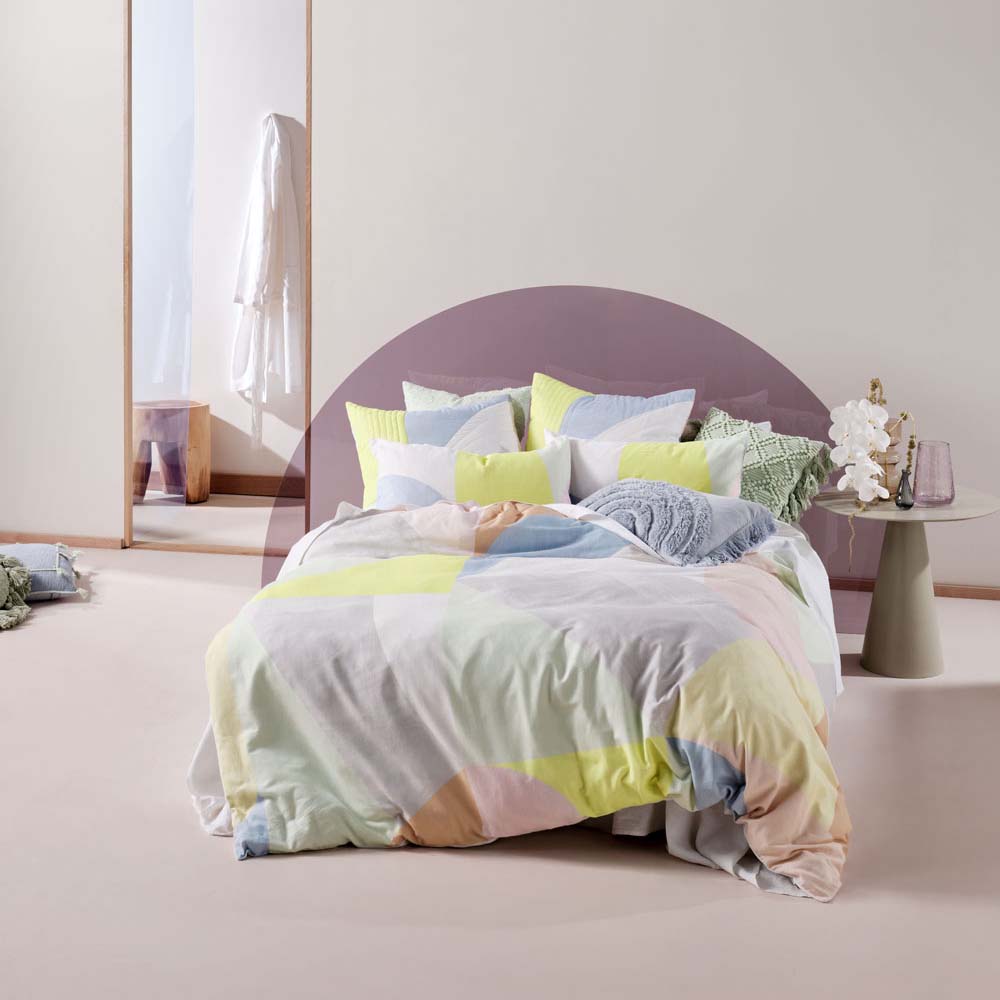 Linen House Otto Multi Patterned Quilt Cover Set for Queen-Size Bed