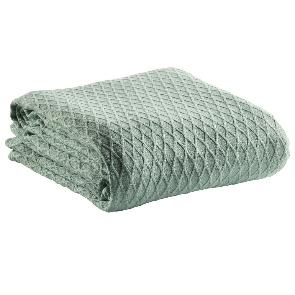 Gosford Sage Super King 100% Soft Cotton Blanket