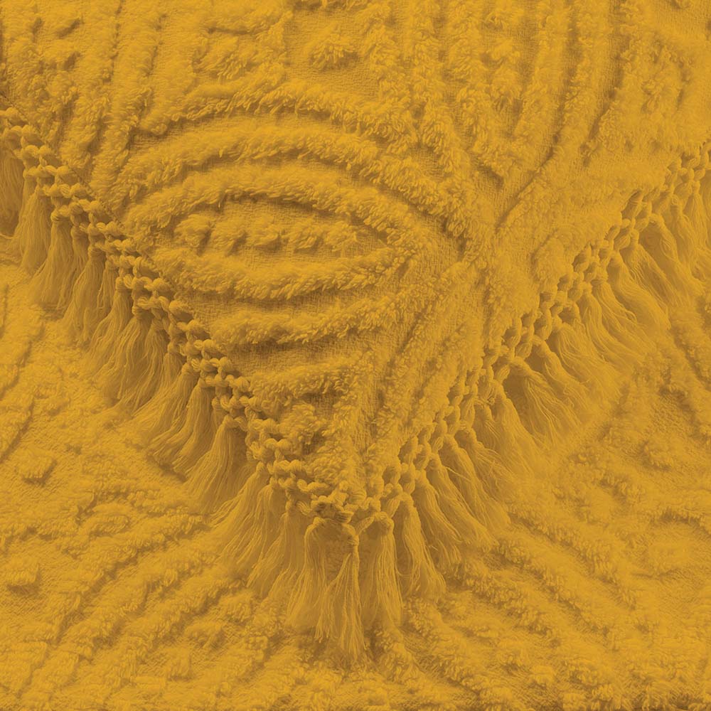 Soft Cotton Chenille Queen Bed Savannah Mustard Quilt Cover Set