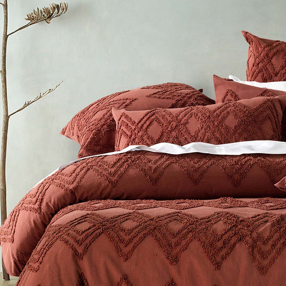 Luxurious Jaipur Terracotta King - Sized Bed Quilt Cover Set for Bedroom Decor