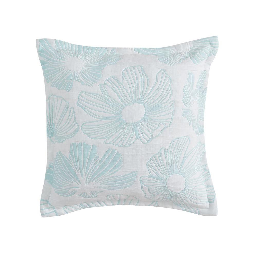 Platinum Logan and Mason's Stylish Poppi Aqua Square Filled Decorative Cushion